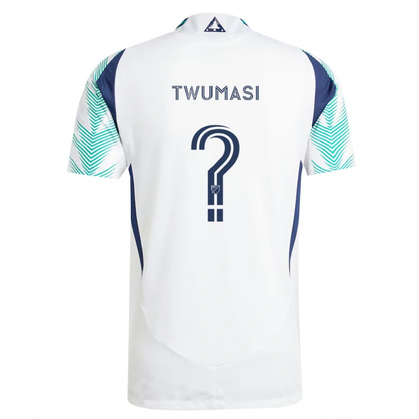 Danxen Niño Camiseta Isaac Twumasi #0 Blanco Azul Marino Verde Claro 2ª Equipación 2026/27 La Camisa