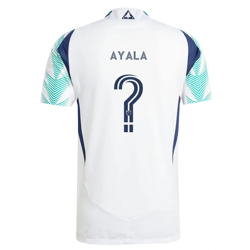 Danxen Niño Camiseta Jordi Ayala #0 Blanco Azul Marino Verde Claro 2ª Equipación 2026/27 La Camisa
