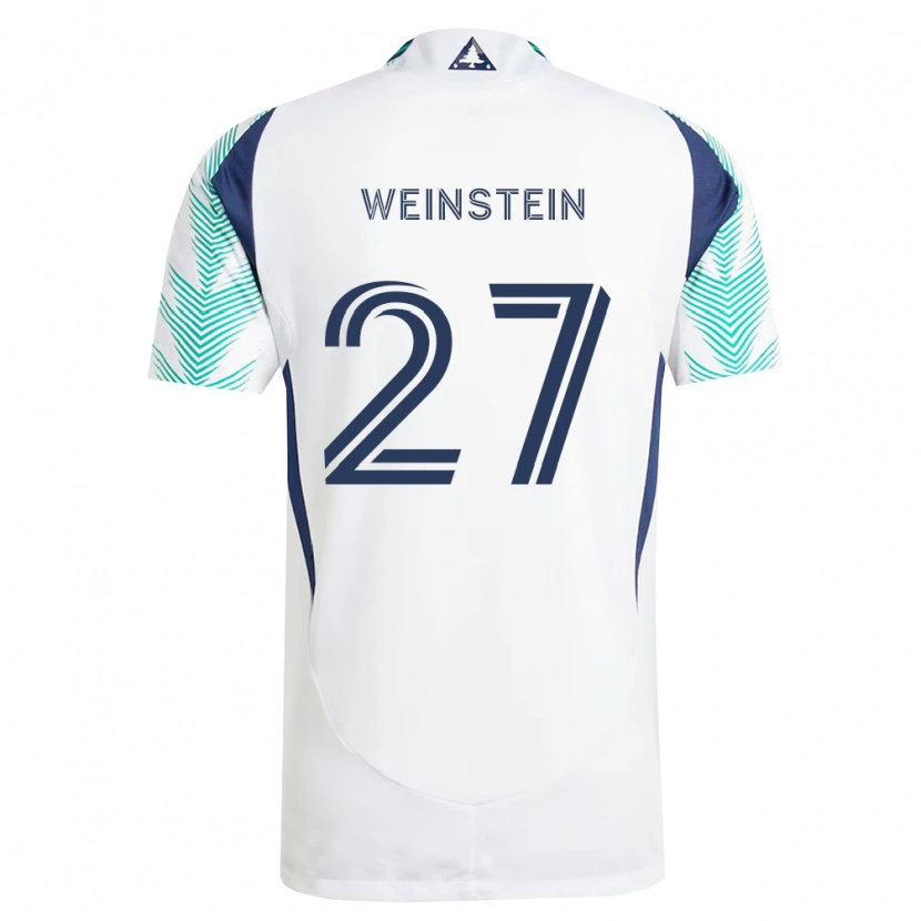 Danxen Niño Camiseta Max Weinstein #27 Blanco Azul Marino Verde Claro 2ª Equipación 2026/27 La Camisa