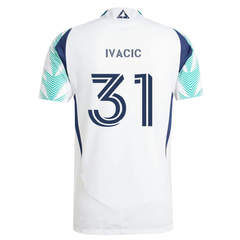 Danxen Niño Camiseta Aljaz Ivacic #31 Blanco Azul Marino Verde Claro 2ª Equipación 2026/27 La Camisa