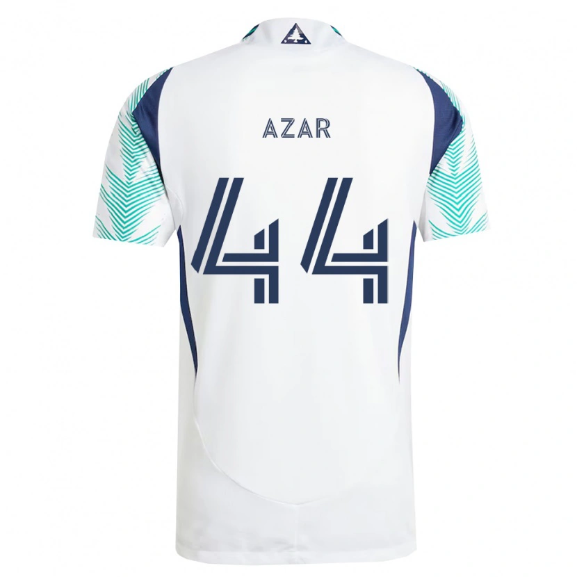 Danxen Niño Camiseta Logan Azar #44 Blanco Azul Marino Verde Claro 2ª Equipación 2026/27 La Camisa