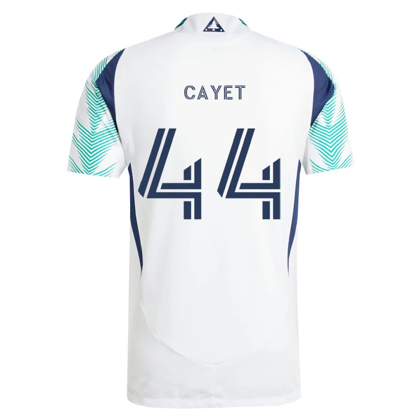 Danxen Niño Camiseta Pierre Cayet #44 Blanco Azul Marino Verde Claro 2ª Equipación 2026/27 La Camisa