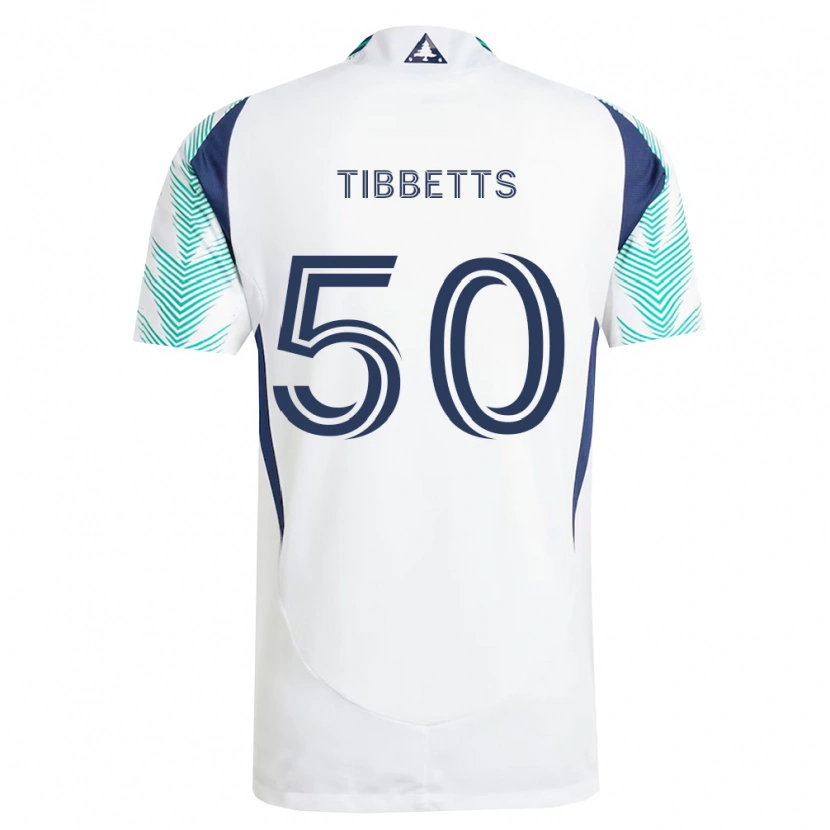 Danxen Niño Camiseta Matthew Tibbetts #50 Blanco Azul Marino Verde Claro 2ª Equipación 2026/27 La Camisa