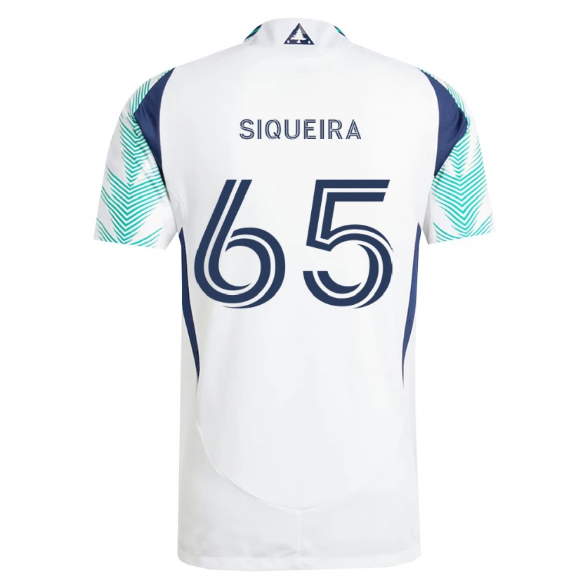 Danxen Niño Camiseta Judah Siqueira #65 Blanco Azul Marino Verde Claro 2ª Equipación 2026/27 La Camisa