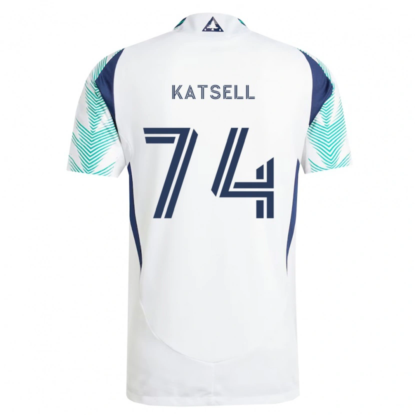 Danxen Niño Camiseta Levi Katsell #74 Blanco Azul Marino Verde Claro 2ª Equipación 2026/27 La Camisa