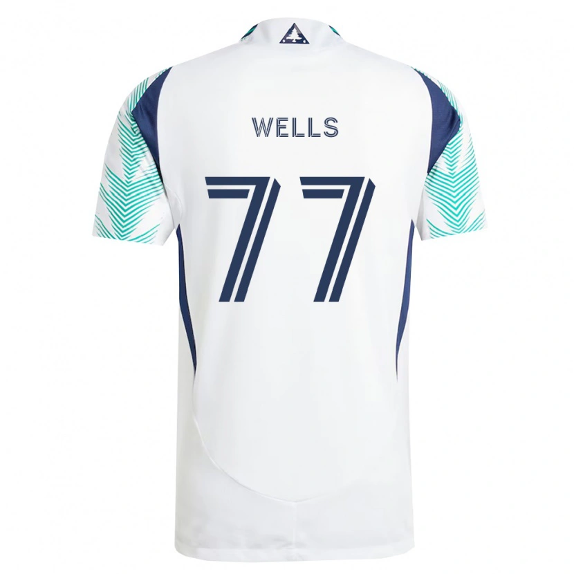 Danxen Niño Camiseta Makai Wells #77 Blanco Azul Marino Verde Claro 2ª Equipación 2026/27 La Camisa