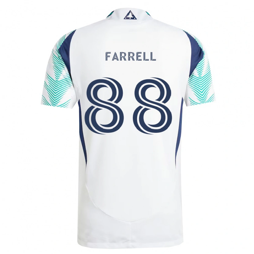 Danxen Niño Camiseta Andrew Farrell #88 Blanco Azul Marino Verde Claro 2ª Equipación 2026/27 La Camisa
