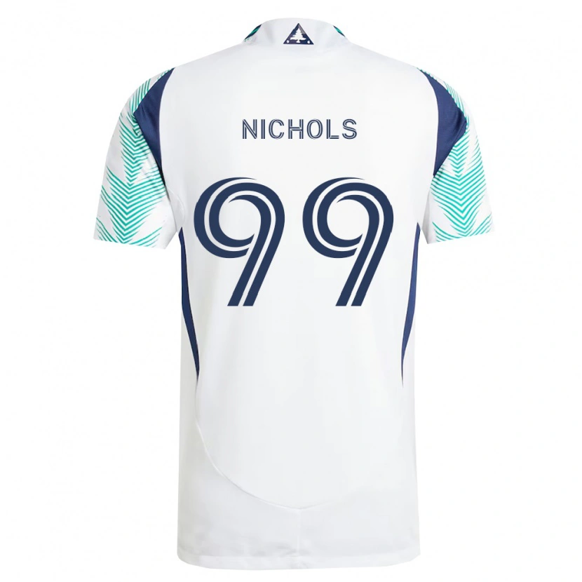 Danxen Niño Camiseta Robert Nichols #99 Blanco Azul Marino Verde Claro 2ª Equipación 2026/27 La Camisa