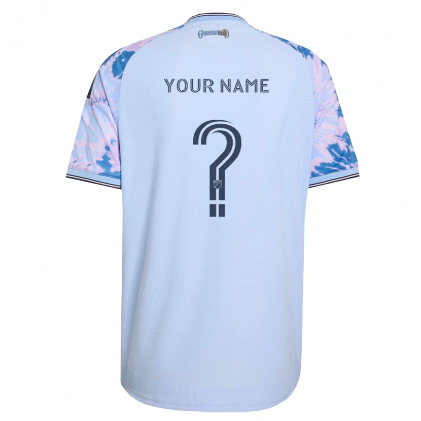 Danxen Niño Camiseta Su Nombre #0 Azul Real Blanco Negro 2ª Equipación 2026/27 La Camisa
