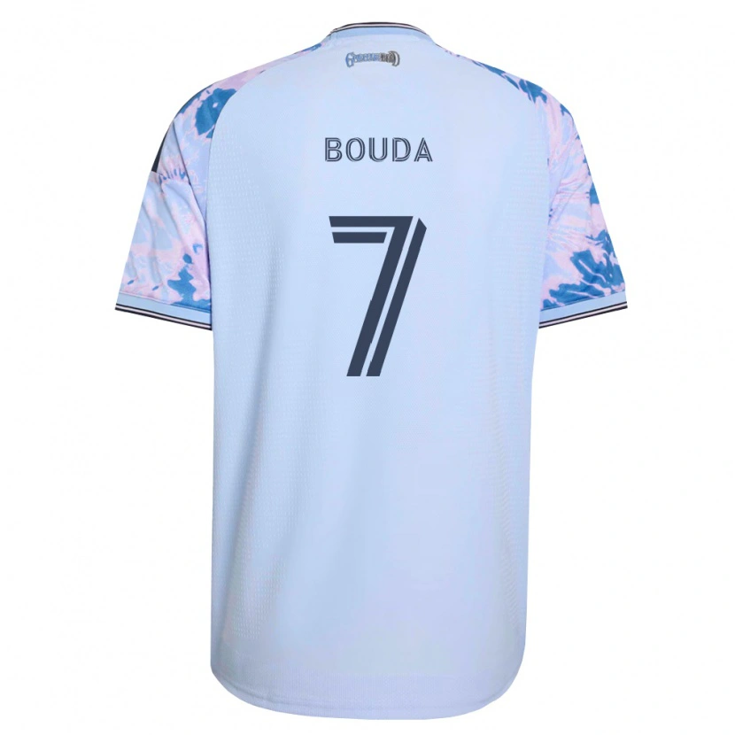 Danxen Niño Camiseta Ousseni Bouda #7 Azul Real Blanco Negro 2ª Equipación 2026/27 La Camisa
