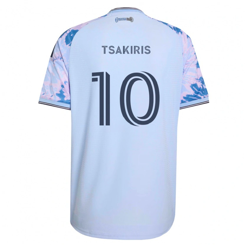 Danxen Niño Camiseta Niko Tsakiris #10 Azul Real Blanco Negro 2ª Equipación 2026/27 La Camisa