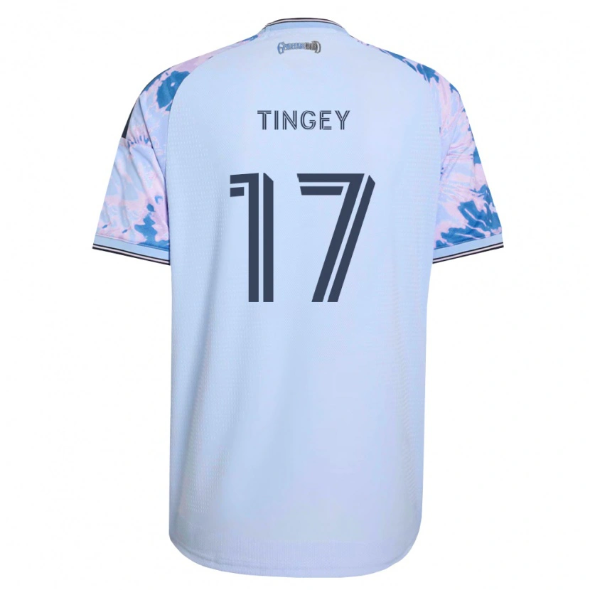 Danxen Niño Camiseta Keegan Tingey #17 Azul Real Blanco Negro 2ª Equipación 2026/27 La Camisa