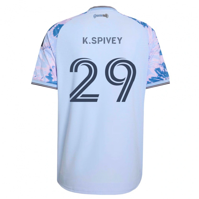 Danxen Niño Camiseta Kaedren Spivey #29 Azul Real Blanco Negro 2ª Equipación 2026/27 La Camisa