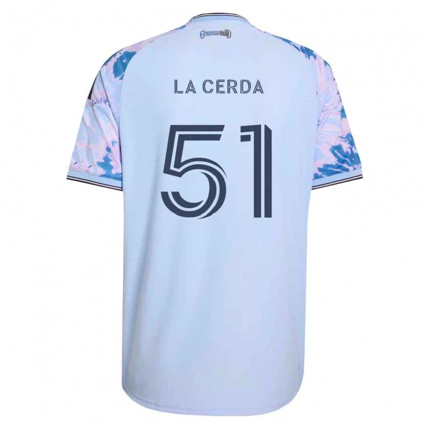 Danxen Niño Camiseta Eric De La Cerda #51 Azul Real Blanco Negro 2ª Equipación 2026/27 La Camisa
