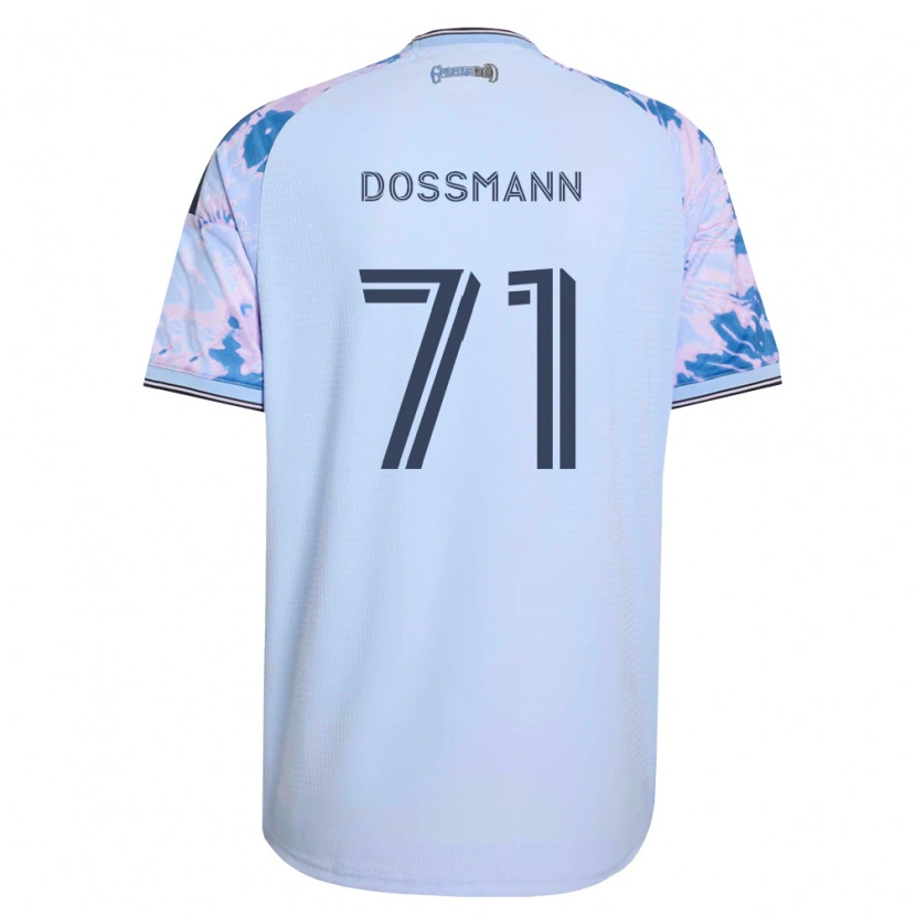Danxen Niño Camiseta Niklas Dossmann #71 Azul Real Blanco Negro 2ª Equipación 2026/27 La Camisa