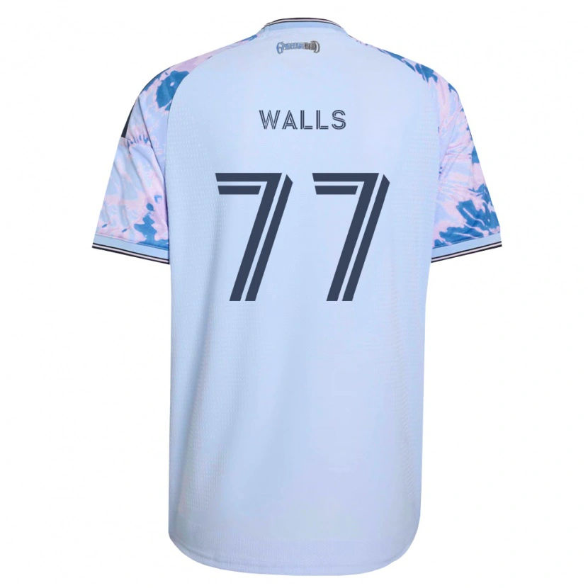 Danxen Niño Camiseta Casey Walls #77 Azul Real Blanco Negro 2ª Equipación 2026/27 La Camisa