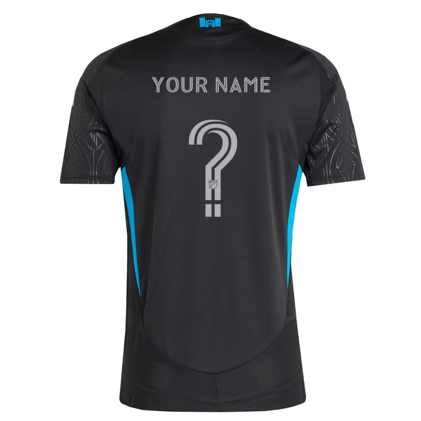 Danxen Niño Camiseta Su Nombre #0 Negro Blanco Azul Cielo 2ª Equipación 2026/27 La Camisa