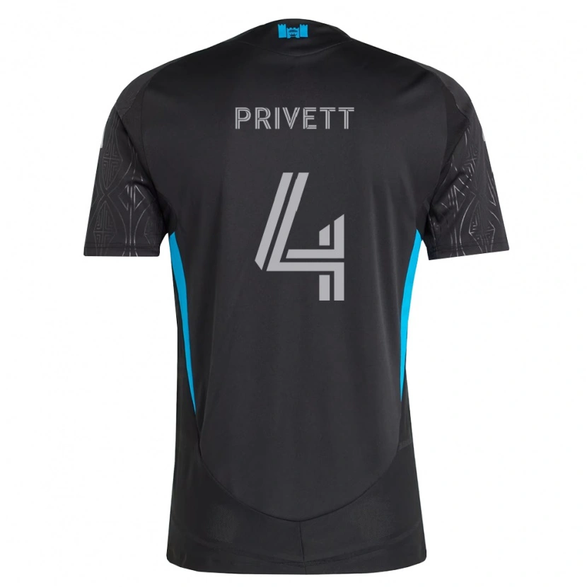 Danxen Niño Camiseta Andrew Privett #4 Negro Blanco Azul Cielo 2ª Equipación 2026/27 La Camisa