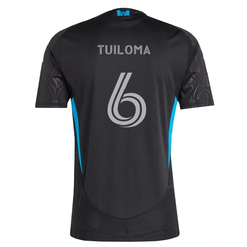 Danxen Niño Camiseta Bill Tuiloma #6 Negro Blanco Azul Cielo 2ª Equipación 2026/27 La Camisa