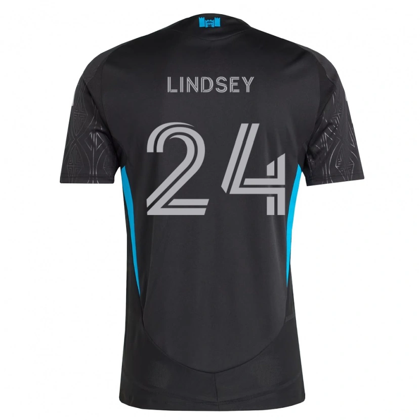 Danxen Niño Camiseta Jaylin Lindsey #24 Negro Blanco Azul Cielo 2ª Equipación 2026/27 La Camisa