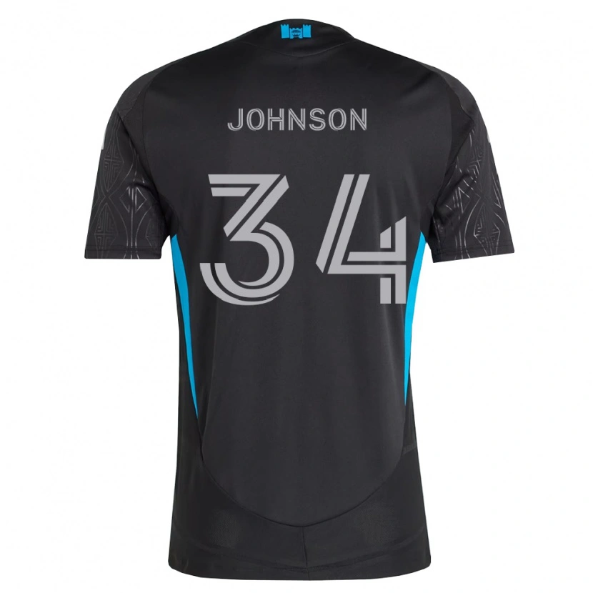 Danxen Niño Camiseta Andrew Johnson #34 Negro Blanco Azul Cielo 2ª Equipación 2026/27 La Camisa