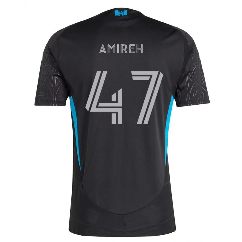 Danxen Niño Camiseta Adam Amireh #47 Negro Blanco Azul Cielo 2ª Equipación 2026/27 La Camisa