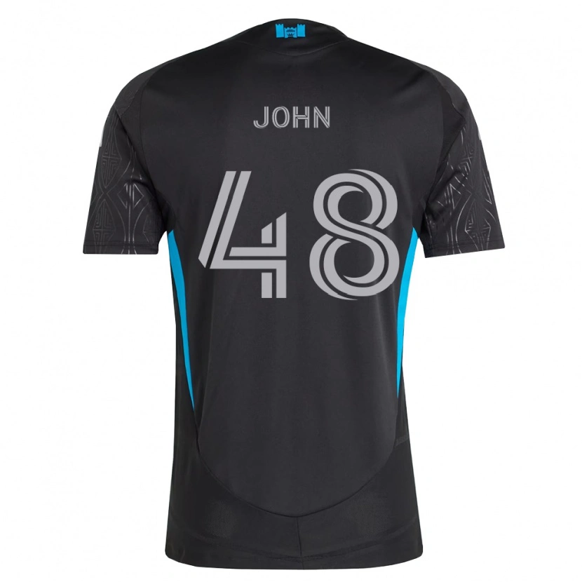 Danxen Niño Camiseta Aron John #48 Negro Blanco Azul Cielo 2ª Equipación 2026/27 La Camisa