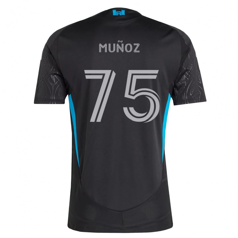 Danxen Niño Camiseta Jeremiah Muñoz #75 Negro Blanco Azul Cielo 2ª Equipación 2026/27 La Camisa