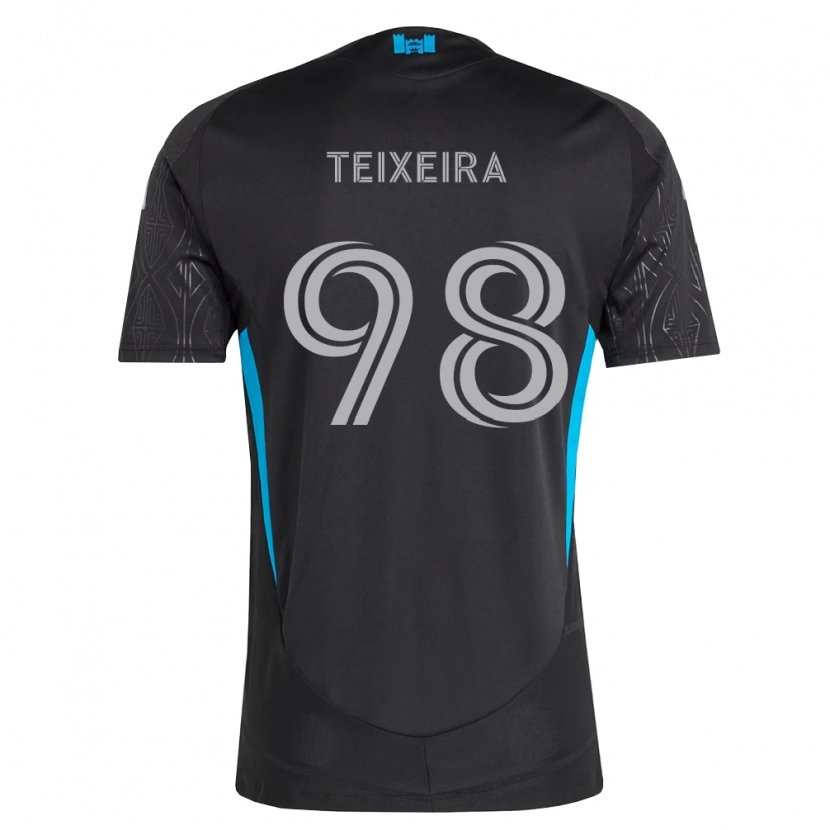 Danxen Niño Camiseta Nickolas Teixeira #98 Negro Blanco Azul Cielo 2ª Equipación 2026/27 La Camisa