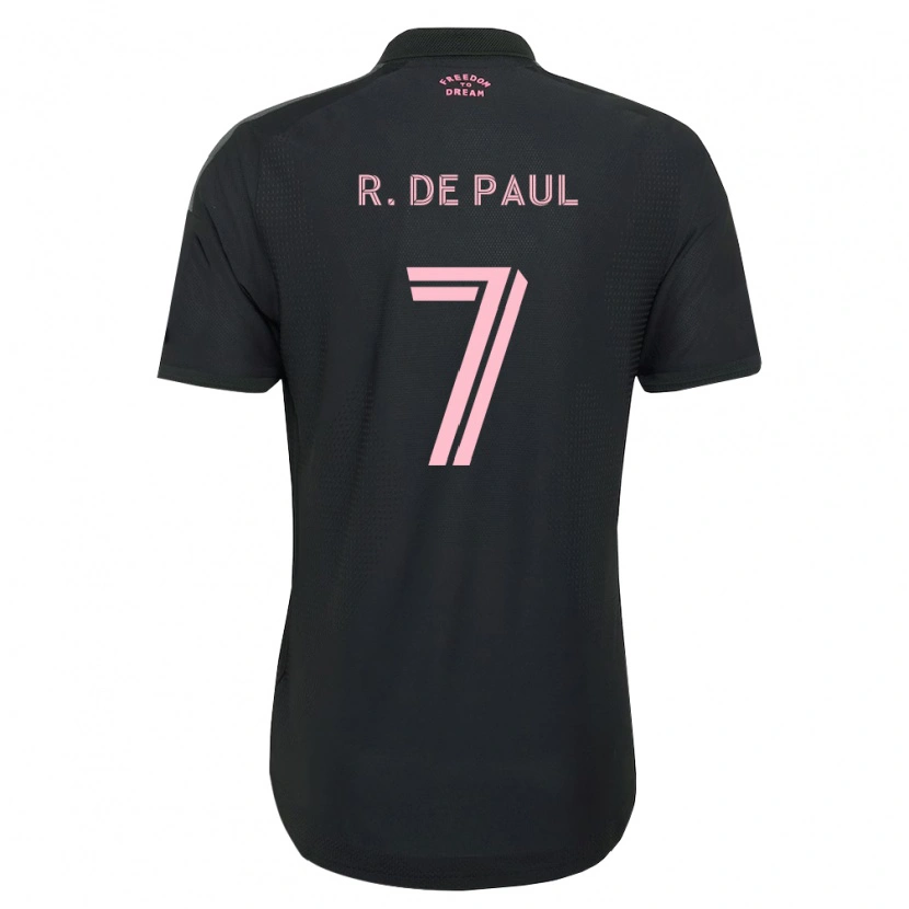 Danxen Niño Camiseta Rodrigo De Paul #7 Rosa Negro Blanco 2ª Equipación 2026/27 La Camisa