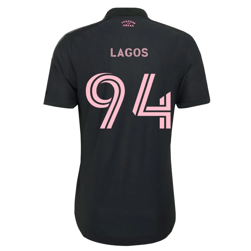 Danxen Niño Camiseta Diego Lagos #94 Rosa Negro Blanco 2ª Equipación 2026/27 La Camisa