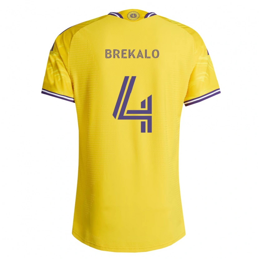 Danxen Niño Camiseta David Brekalo #4 Amarillo Morado 2ª Equipación 2026/27 La Camisa