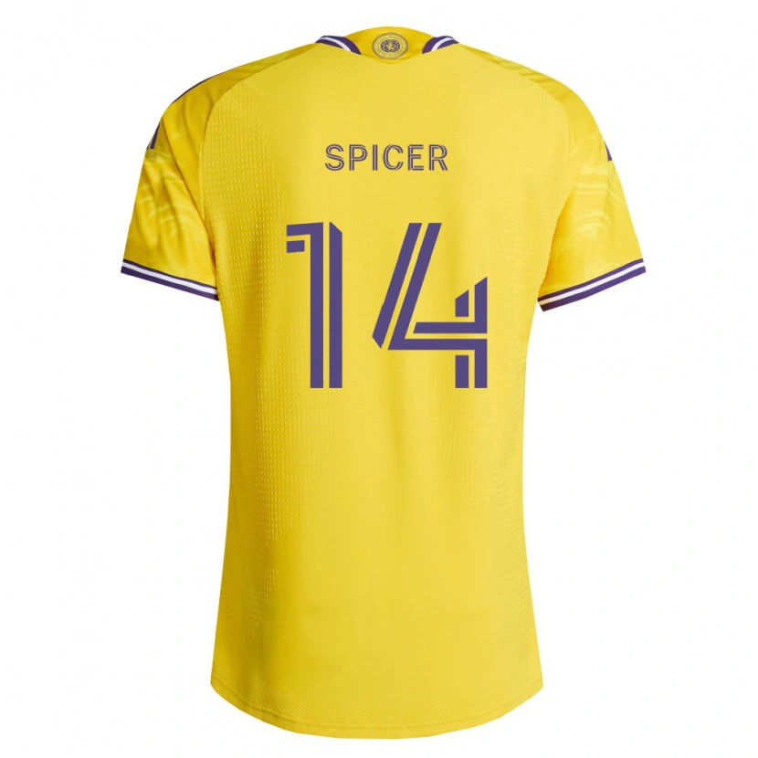 Danxen Niño Camiseta Tyrese Spicer #14 Amarillo Morado 2ª Equipación 2026/27 La Camisa