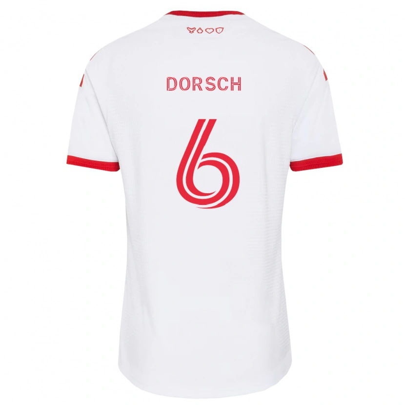 Danxen Niño Camiseta Niklas Dorsch #6 Blanco Rojo Negro 2ª Equipación 2026/27 La Camisa