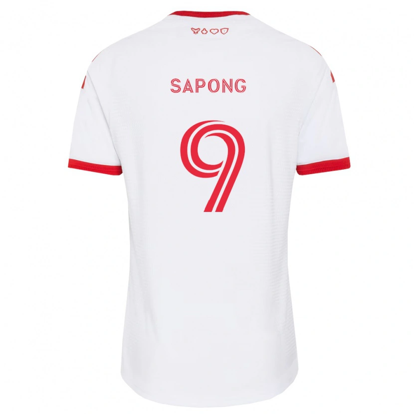 Danxen Niño Camiseta C.j. Sapong #9 Blanco Rojo Negro 2ª Equipación 2026/27 La Camisa