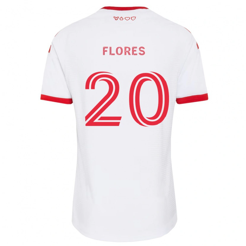Danxen Niño Camiseta Deybi Flores #20 Blanco Rojo Negro 2ª Equipación 2026/27 La Camisa