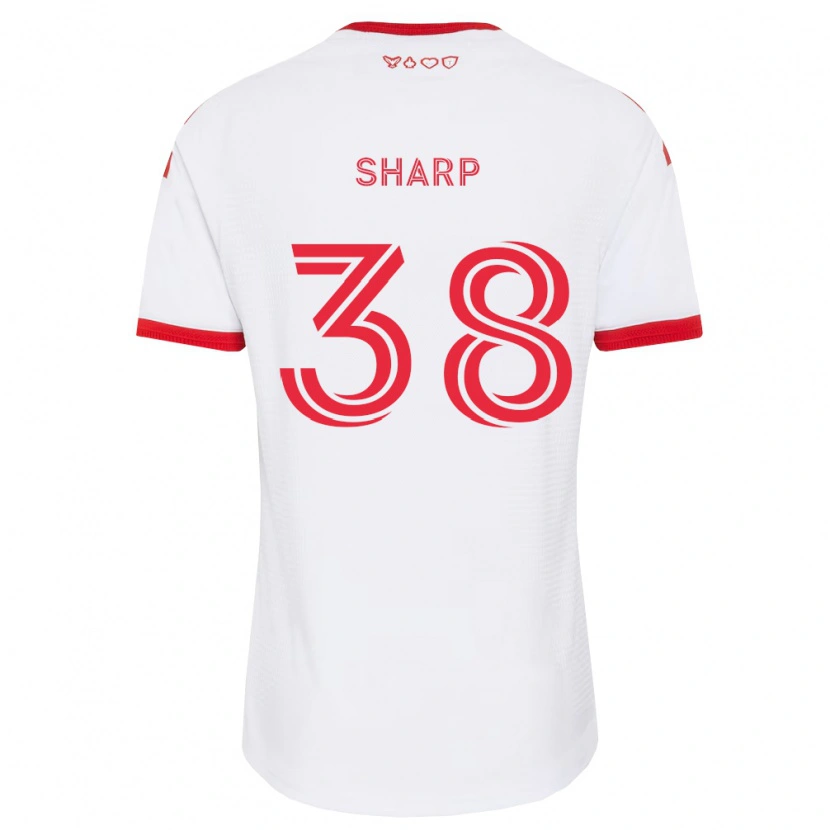 Danxen Niño Camiseta Charlie Sharp #38 Blanco Rojo Negro 2ª Equipación 2026/27 La Camisa
