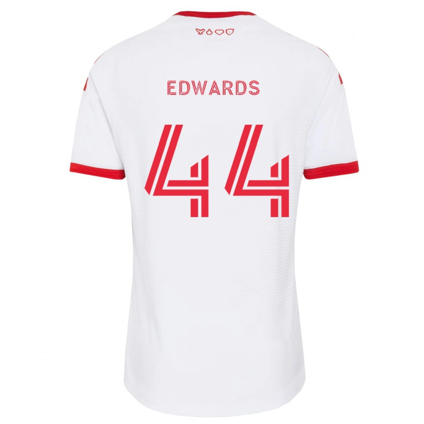 Danxen Niño Camiseta Raheem Edwards #44 Blanco Rojo Negro 2ª Equipación 2026/27 La Camisa