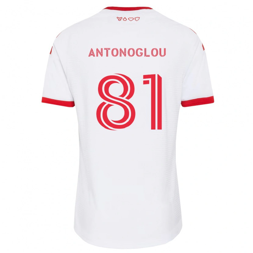 Danxen Niño Camiseta Themi Antonoglou #81 Blanco Rojo Negro 2ª Equipación 2026/27 La Camisa