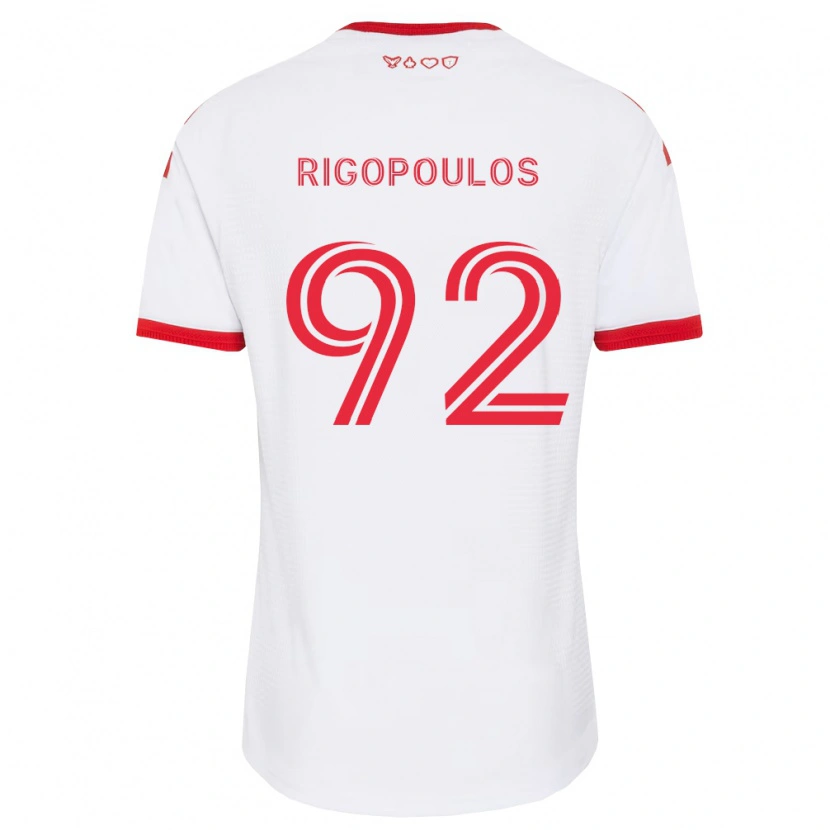 Danxen Niño Camiseta Theo Rigopoulos #92 Blanco Rojo Negro 2ª Equipación 2026/27 La Camisa