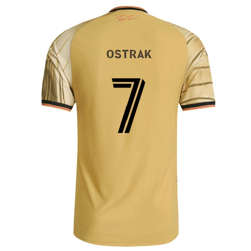 Danxen Niño Camiseta Tomas Ostrák #7 Marrón Amarillo Negro 2ª Equipación 2026/27 La Camisa