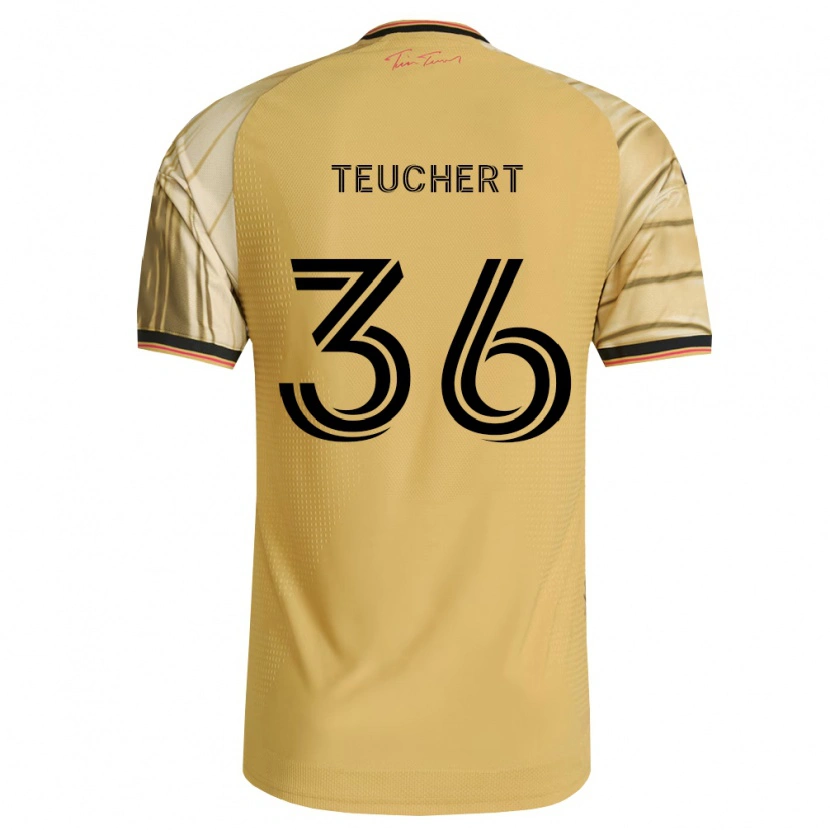 Danxen Niño Camiseta Cedric Teuchert #36 Marrón Amarillo Negro 2ª Equipación 2026/27 La Camisa