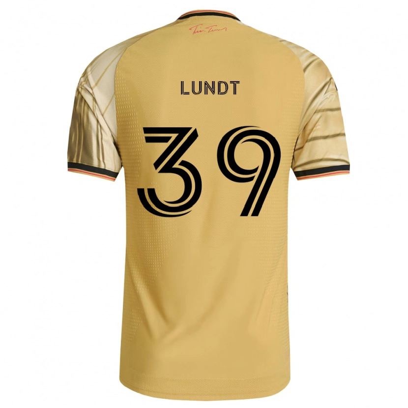 Danxen Niño Camiseta Ben Lundt #39 Marrón Amarillo Negro 2ª Equipación 2026/27 La Camisa