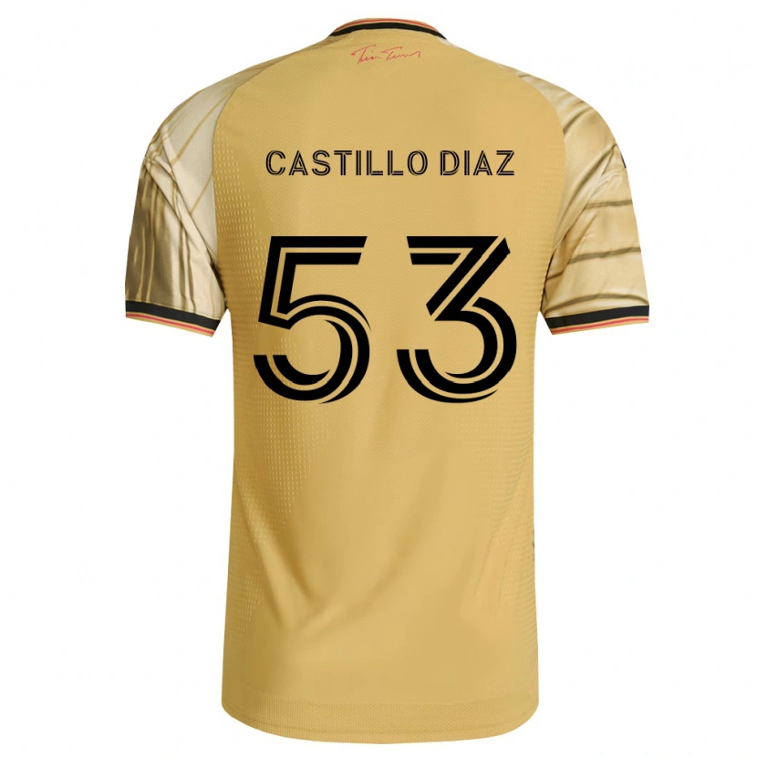 Danxen Niño Camiseta Jesus Castillo Diaz #53 Marrón Amarillo Negro 2ª Equipación 2026/27 La Camisa