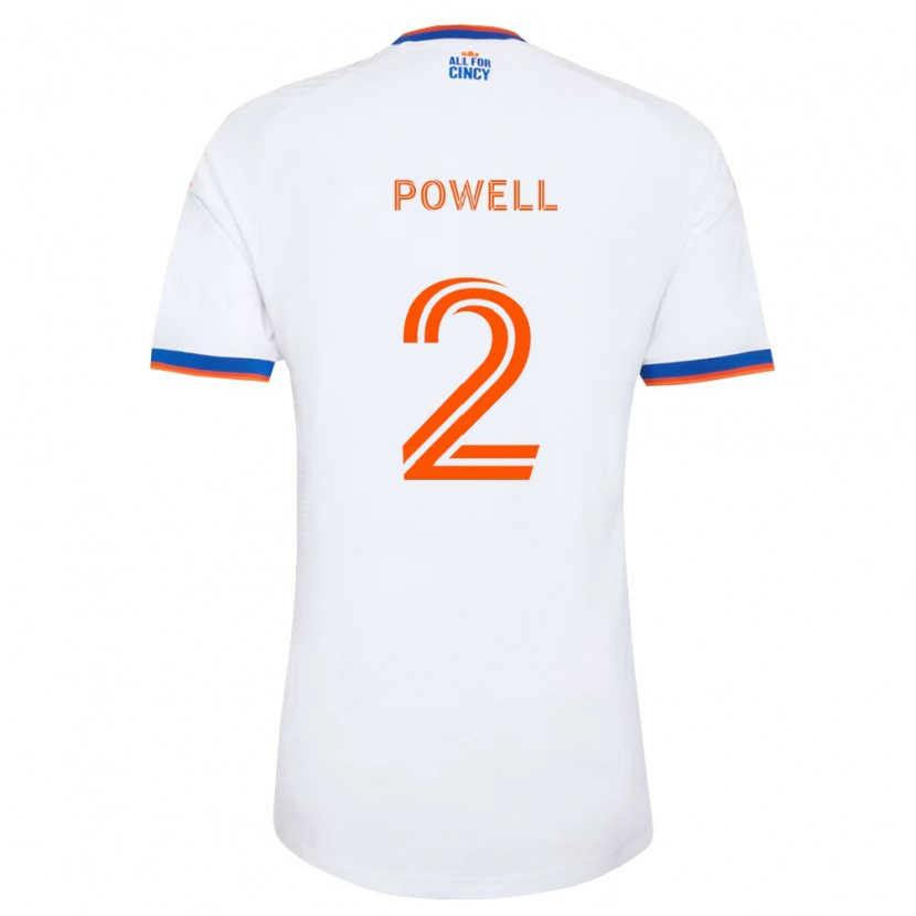 Danxen Niño Camiseta Alvas Powell #2 Blanco Azul Marino Naranja 2ª Equipación 2026/27 La Camisa
