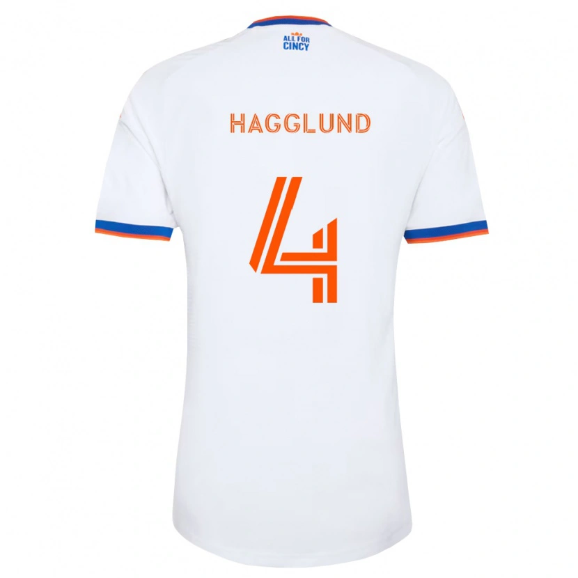 Danxen Niño Camiseta Nick Hagglund #4 Blanco Azul Marino Naranja 2ª Equipación 2026/27 La Camisa