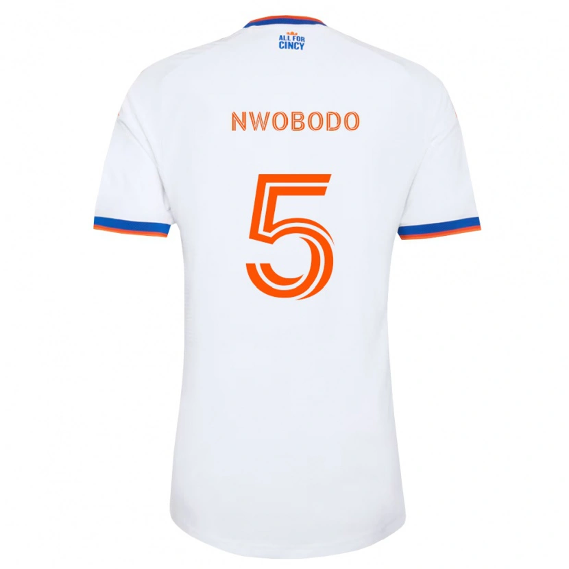 Danxen Niño Camiseta Obinna Nwobodo #5 Blanco Azul Marino Naranja 2ª Equipación 2026/27 La Camisa