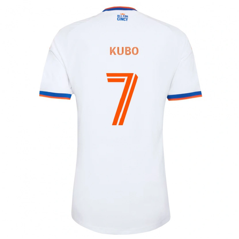 Danxen Niño Camiseta Yuya Kubo #7 Blanco Azul Marino Naranja 2ª Equipación 2026/27 La Camisa