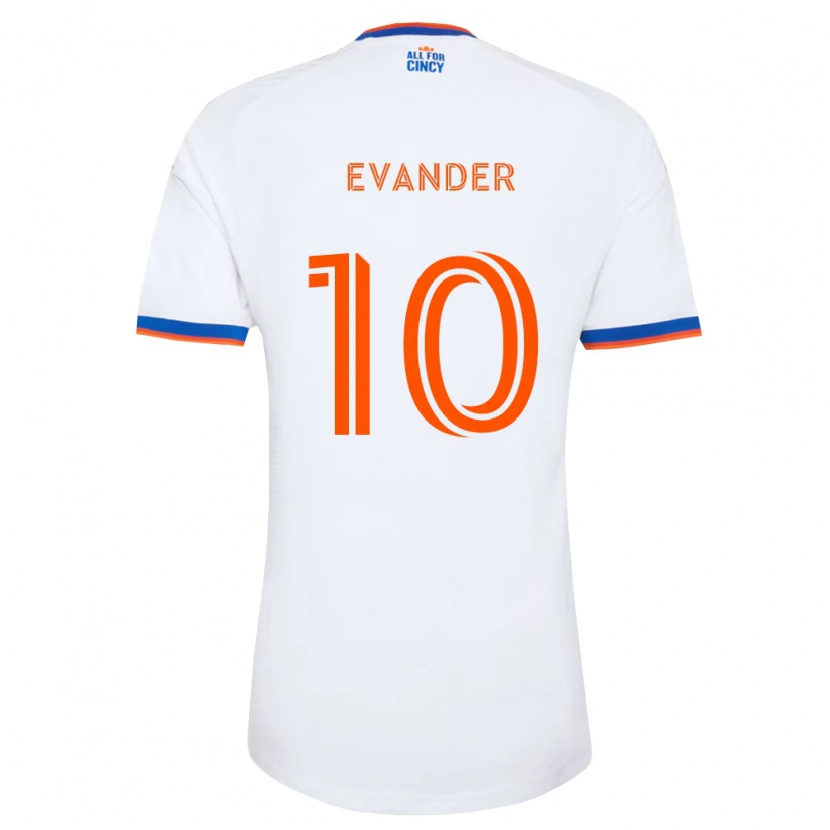 Danxen Niño Camiseta Evander Da Silva Ferreira #10 Blanco Azul Marino Naranja 2ª Equipación 2026/27 La Camisa