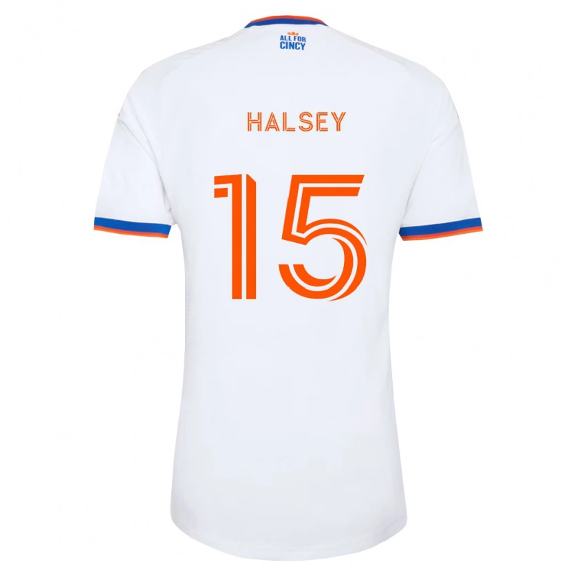 Danxen Niño Camiseta Bret Halsey #15 Blanco Azul Marino Naranja 2ª Equipación 2026/27 La Camisa